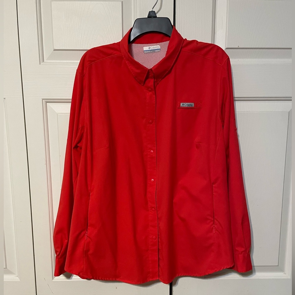 Columbia UPF 30+ fishing outdoor shirt red size 2X